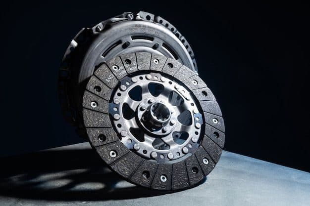 Close up shot of clutch disk and basket on dark background Premium Photo