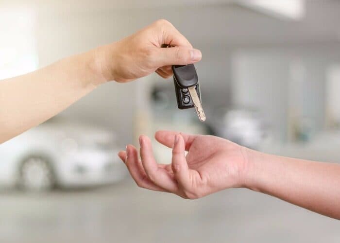 Handing over the car keys